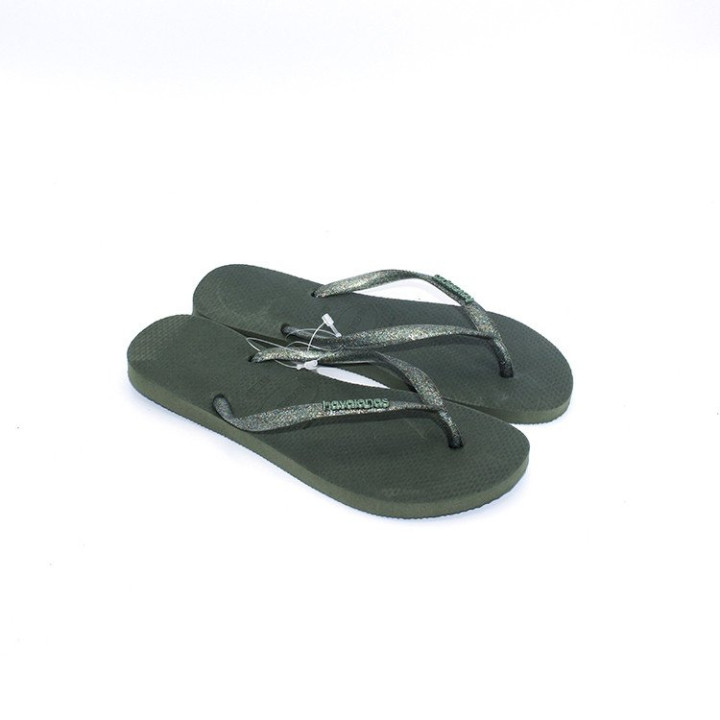 Havaianas slim logo metallic groen
