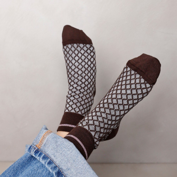 VIAVAI soks 35-38 Nova Mabel 8888333-01-212 cotton noisette