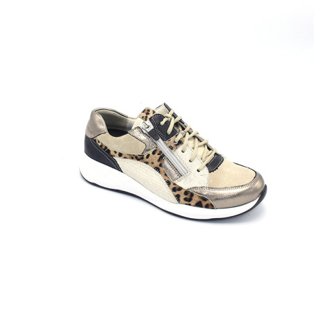 Durea 6318 608 2076 K taupe bruin zwart veterschoen