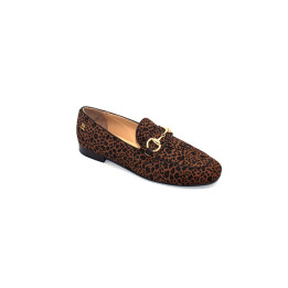 Babouche G-Filly-59 baby leopard brown dark brown loafer