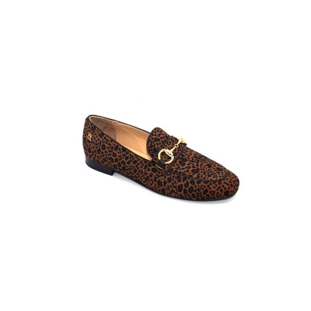 Babouche G-Filly-59 baby leopard brown dark brown loafer