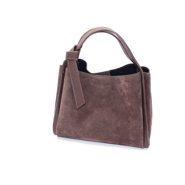 Tas Veda suède bruin/bordo