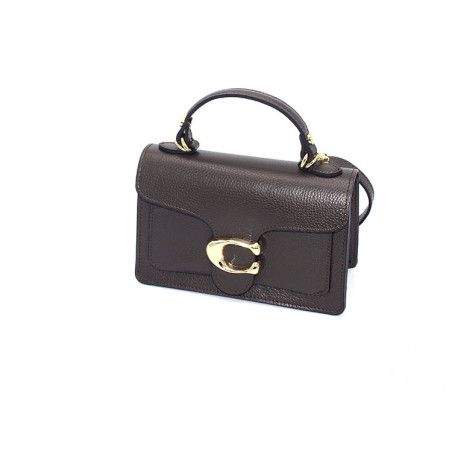 Tas dk bruin met gesp en lang hengsel
