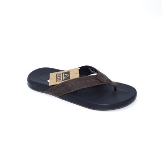 Reef slipper bruin leren band